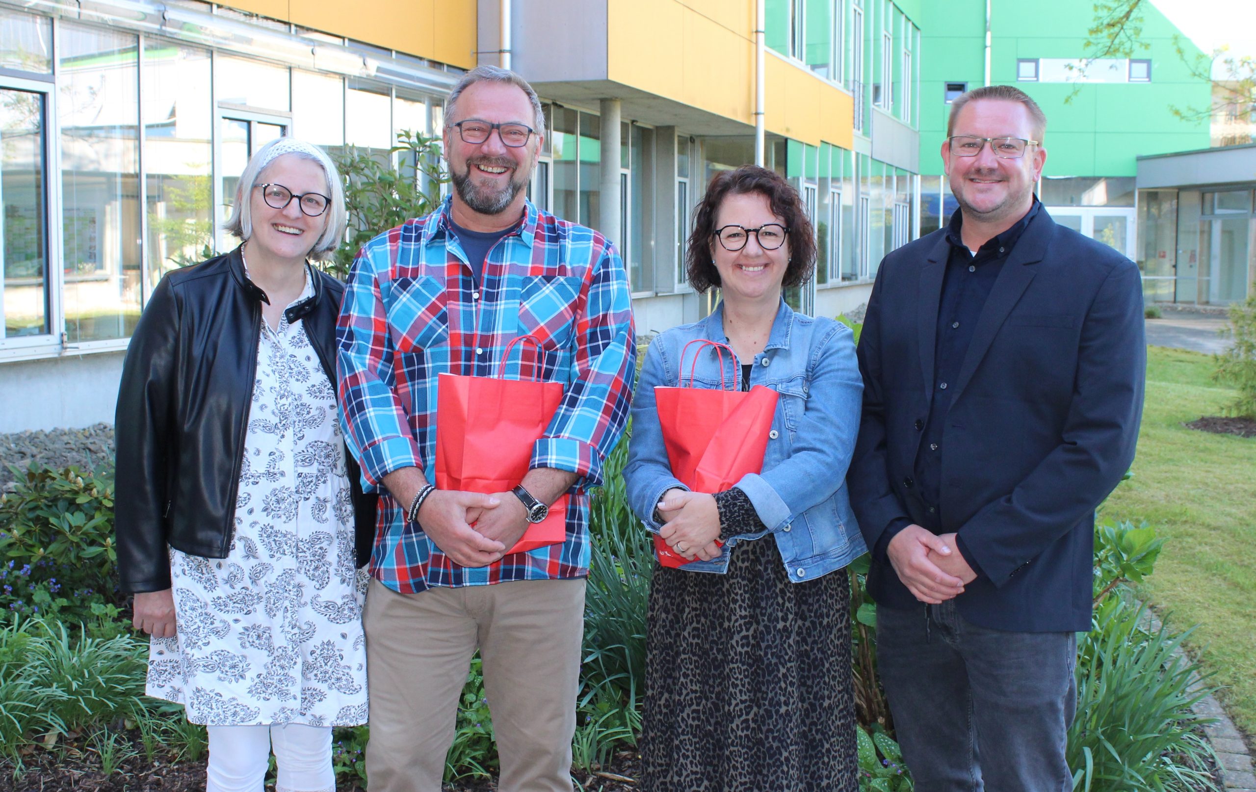 v.l. Anita Sonndag, Jörg Schieben, Christina Hemmes, Christian Kaspari im Haupteingangsbereich des Euro-BBW