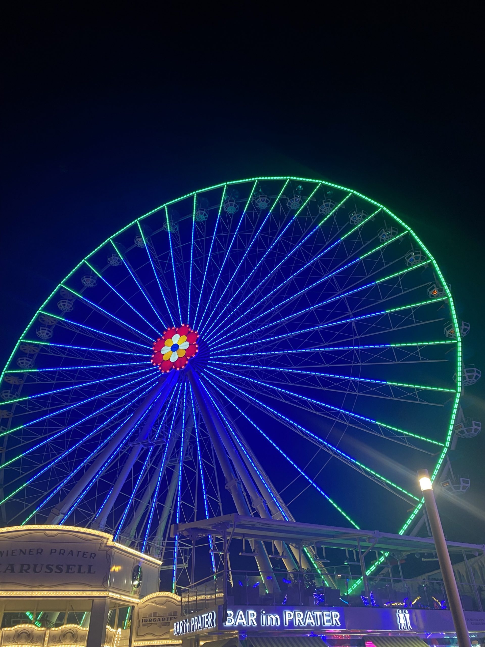 Das beleuchtete Riesenrad am Prater