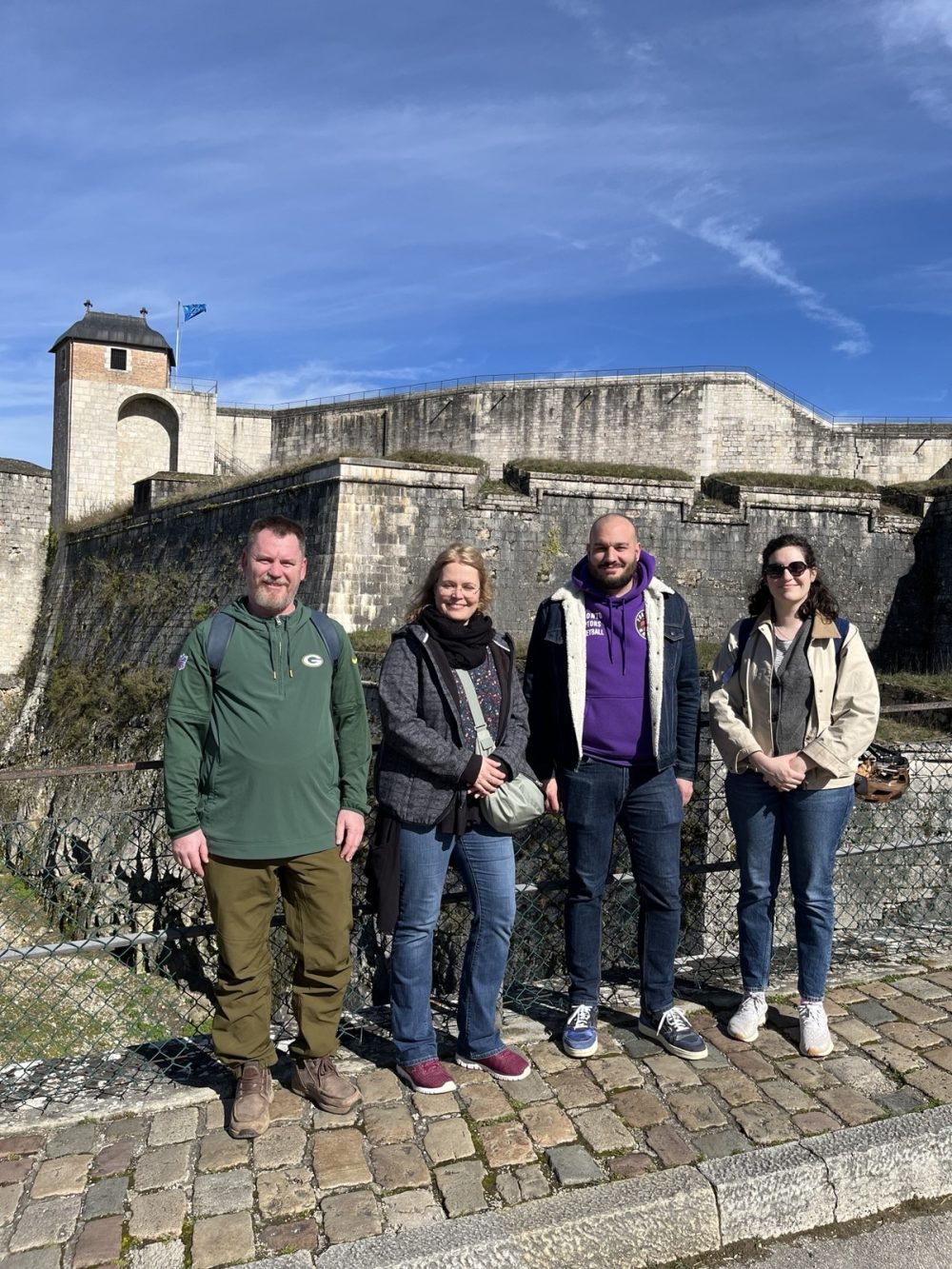 v.l. Christoph, Astrid (beide Euro-BBW) und Ugo und Joséphine (beide UFA Sainte Famille – Sainte Ursule in Besançon)