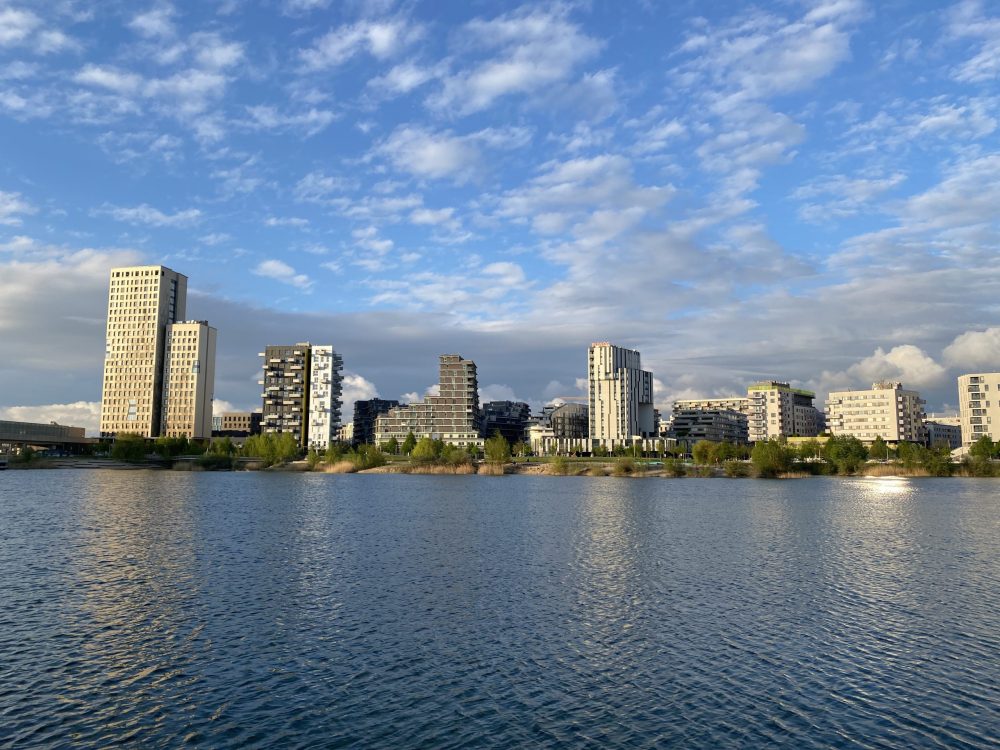 Die Sykline des Seeparkquartiers Aspern in Wien