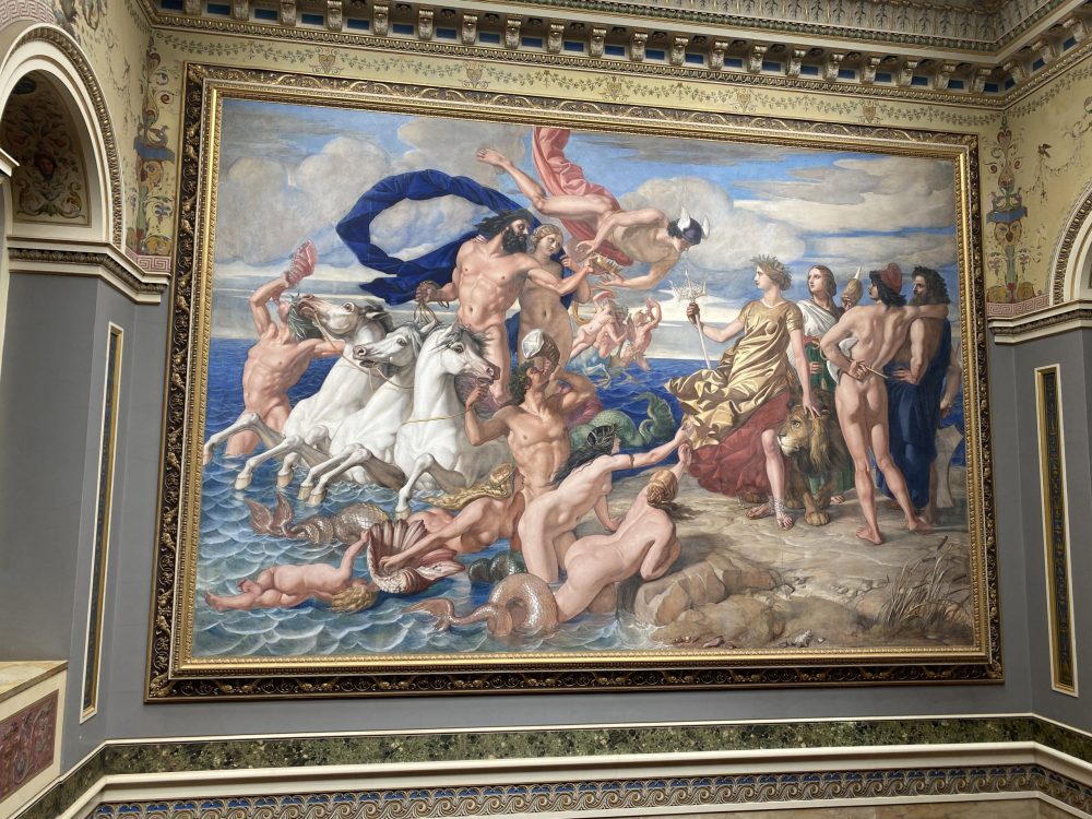 Das Original-Gemälde "Neptun übergibt Britannia das Reich der Meere" aus dem Jahr 1847, William Dyce