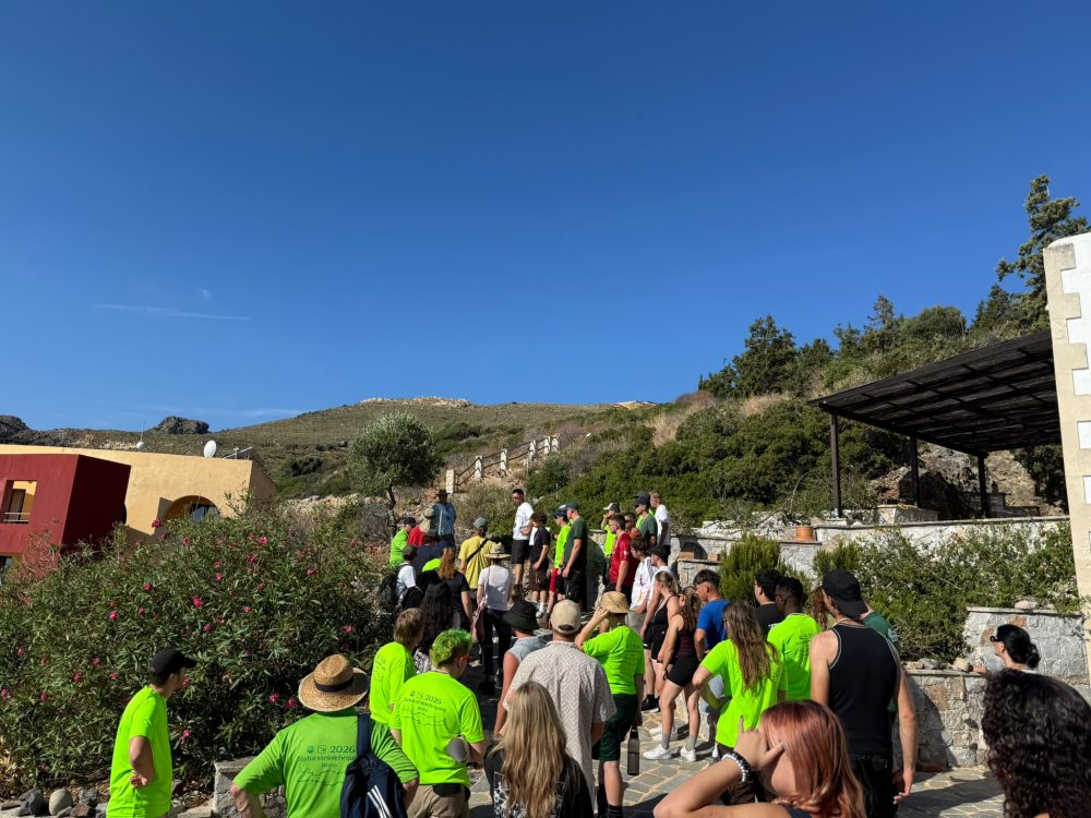 Die Auszubildenden auf dem Weg zu den Baustellen