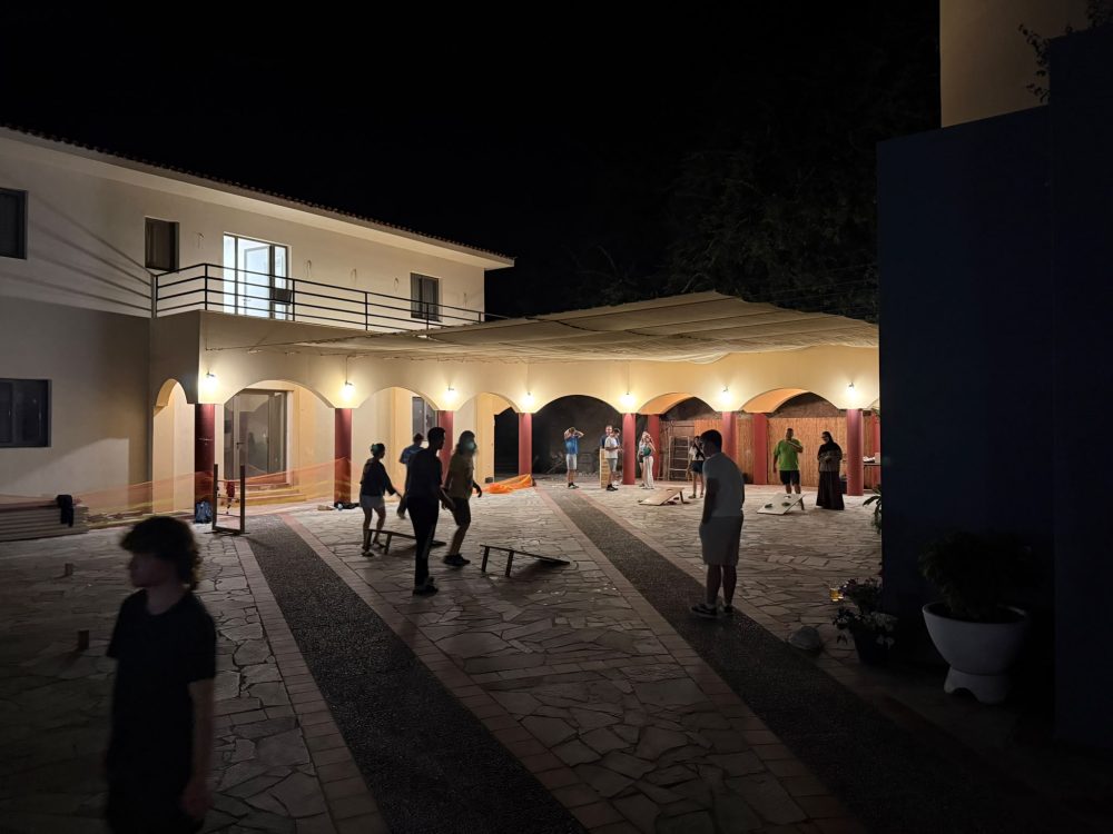 Cornhole-Spiele am Abend